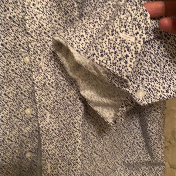 Blue and white Cremieux flower pattern shirt - Picture 5 of 5